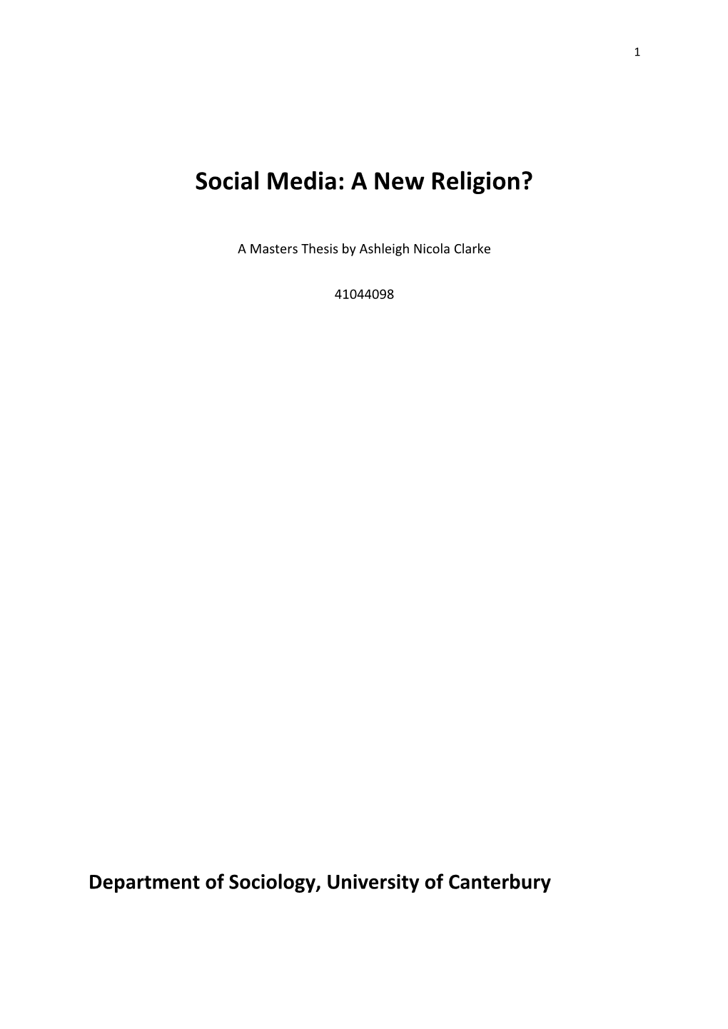 Social Media: a New Religion?