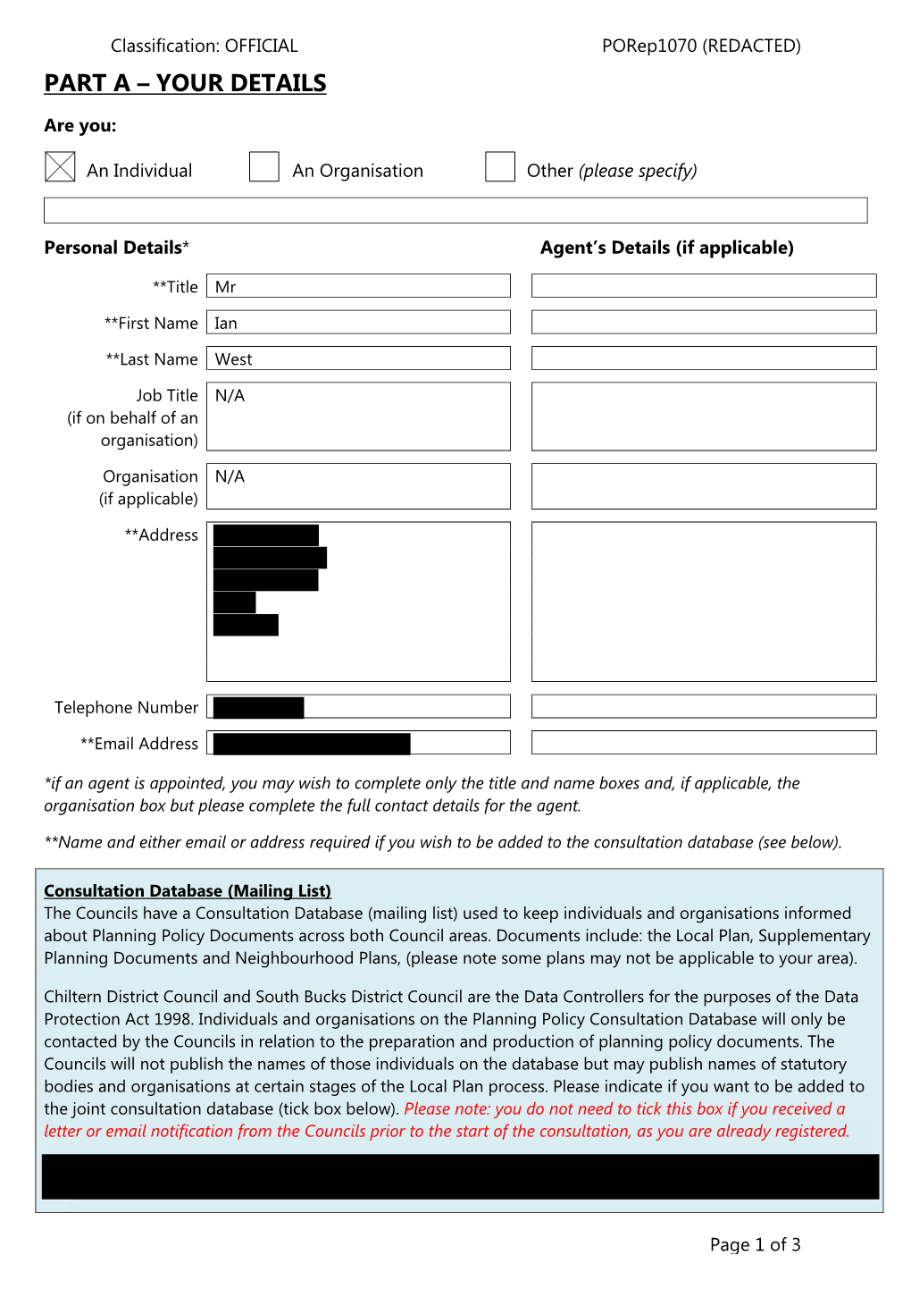 Chiltern District Council and South Bucks District Council Are the Data Controllers for the Purposes of the Data Protection Act 1998