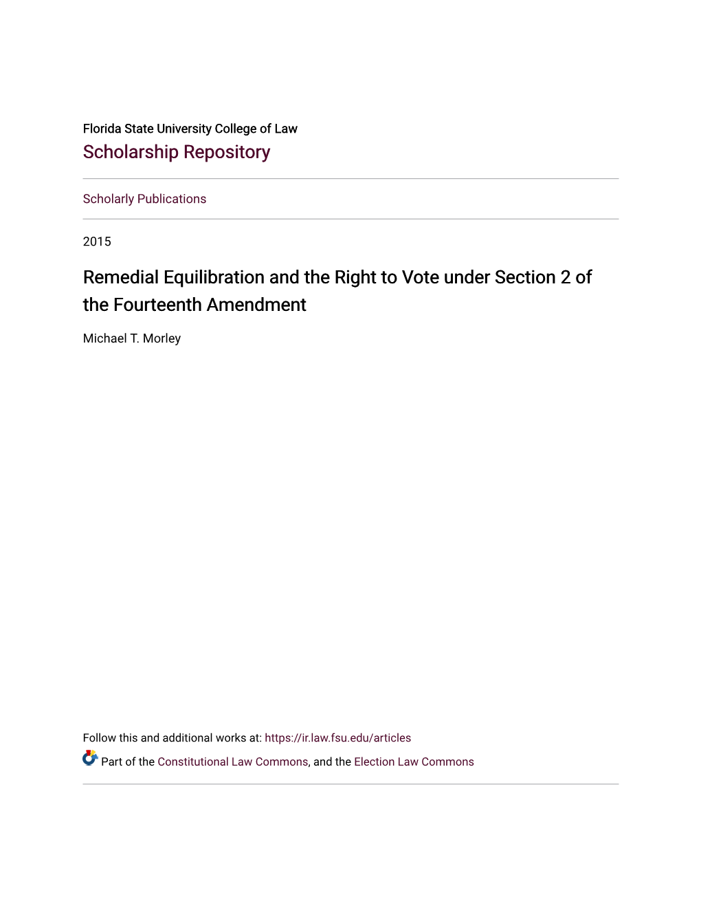 Remedial Equilibration and the Right to Vote Under Section 2 of the Fourteenth Amendment