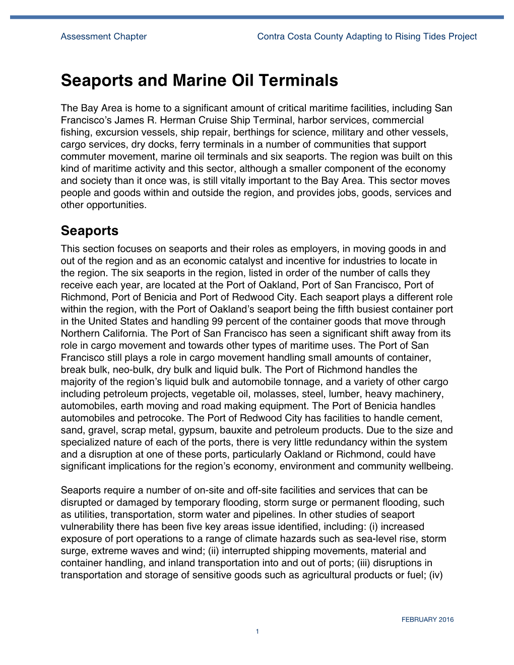 Seaports and Marine Oil Terminals