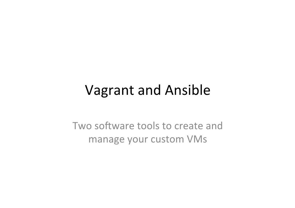 Vagrant and Ansible