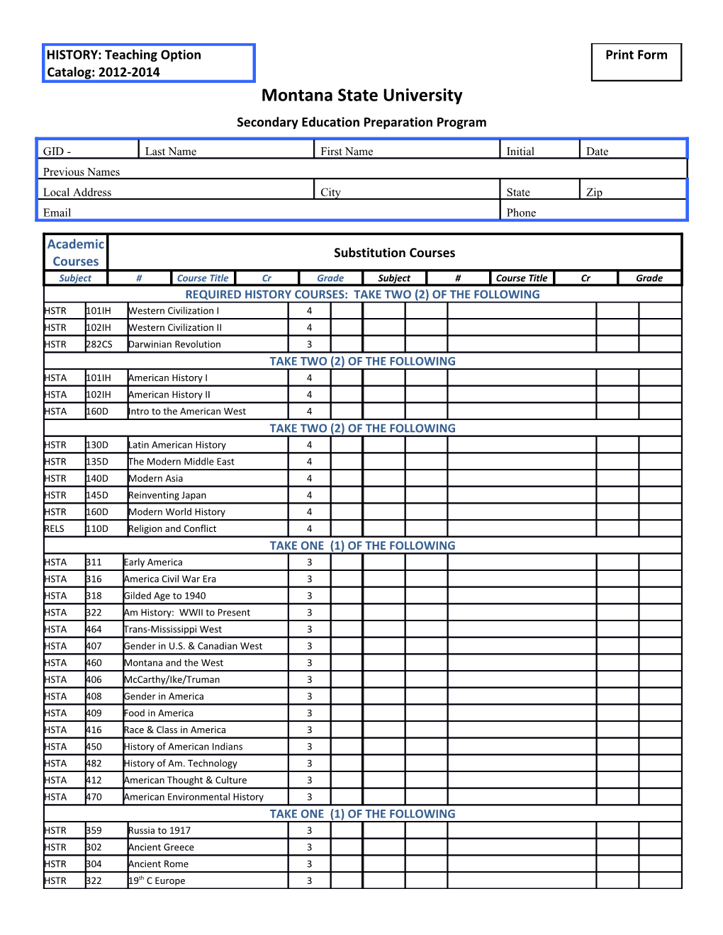 Secondary Education Preparation Program