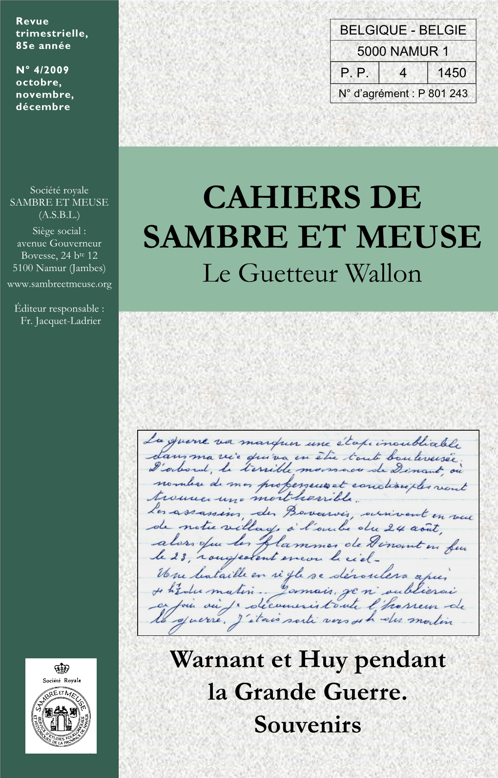 Cahiers De Sambre Et Meuse