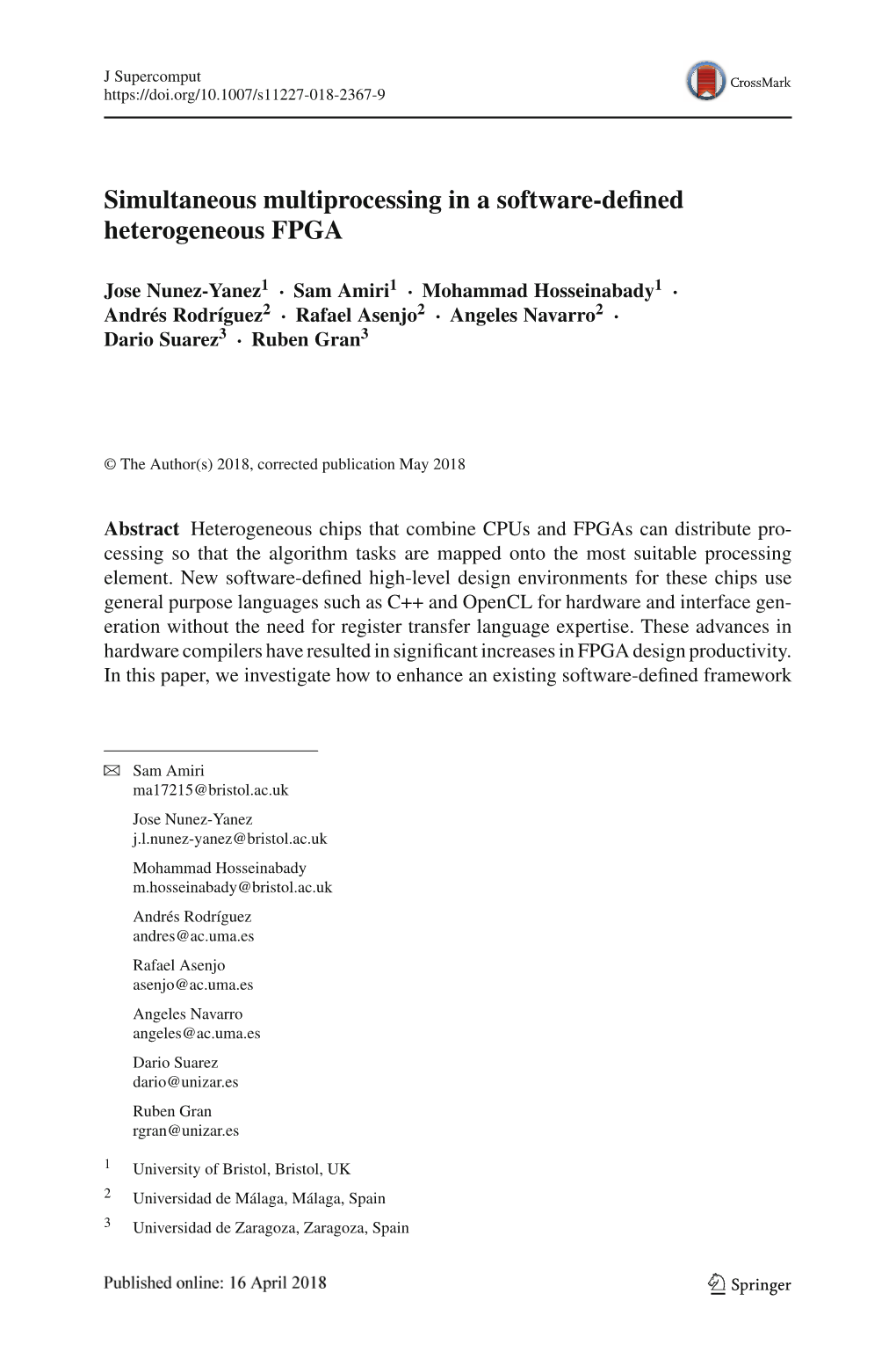 Simultaneous Multiprocessing in a Software-Defined Heterogeneous