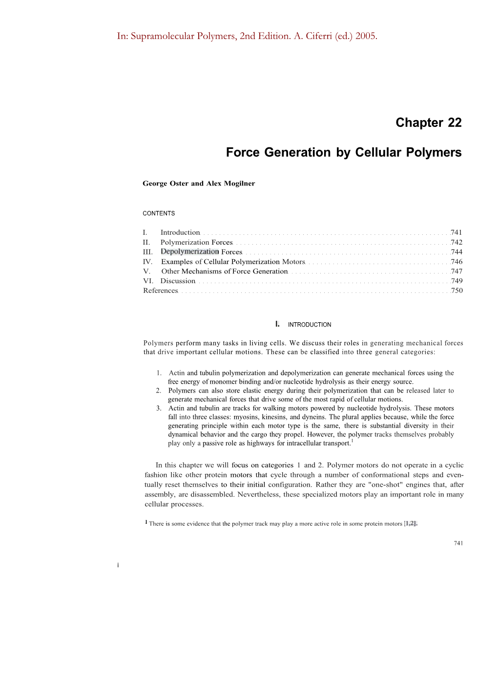 Chapter 22 Force Generation by Cellular Polymers