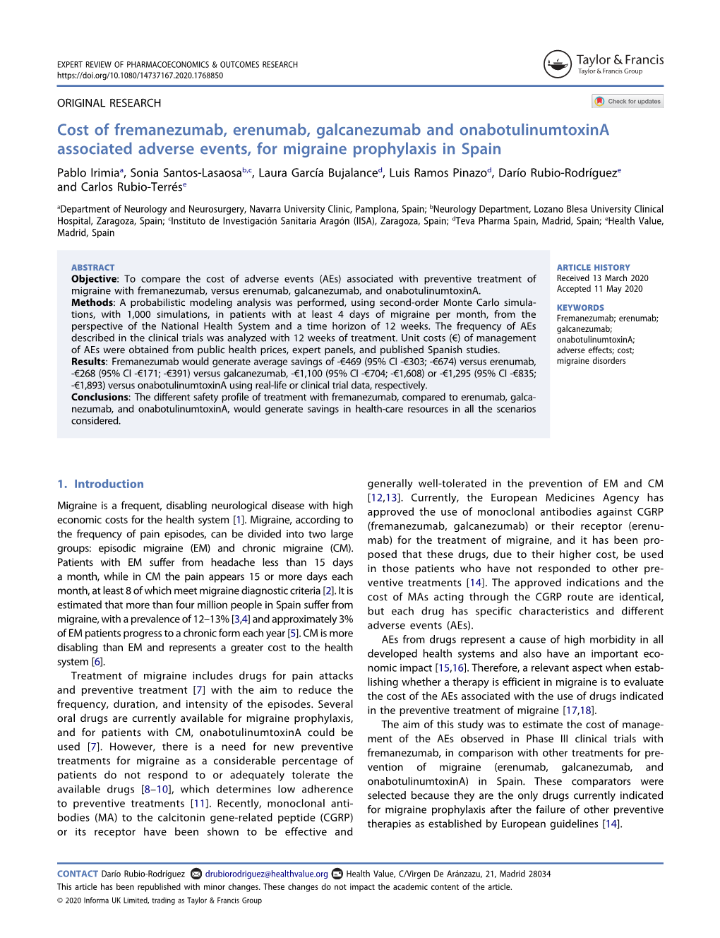 Cost of Fremanezumab, Erenumab, Galcanezumab And