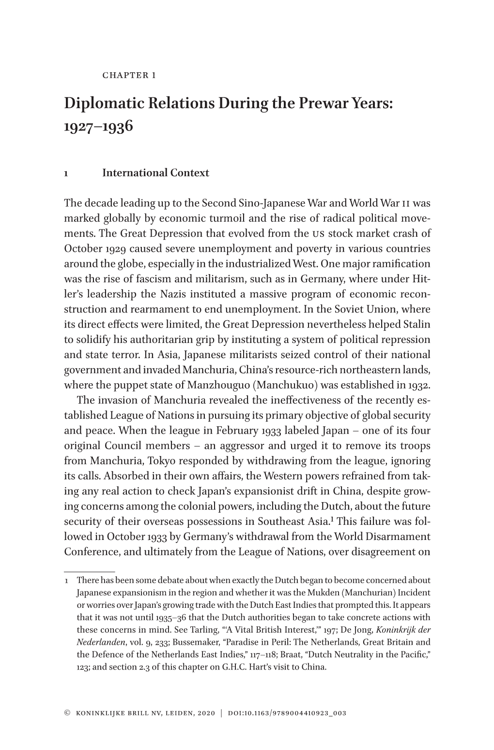 Diplomatic Relations During the Prewar Years: 1927–1936 Full Article Language: En Indien Anders: Engelse Articletitle: 0