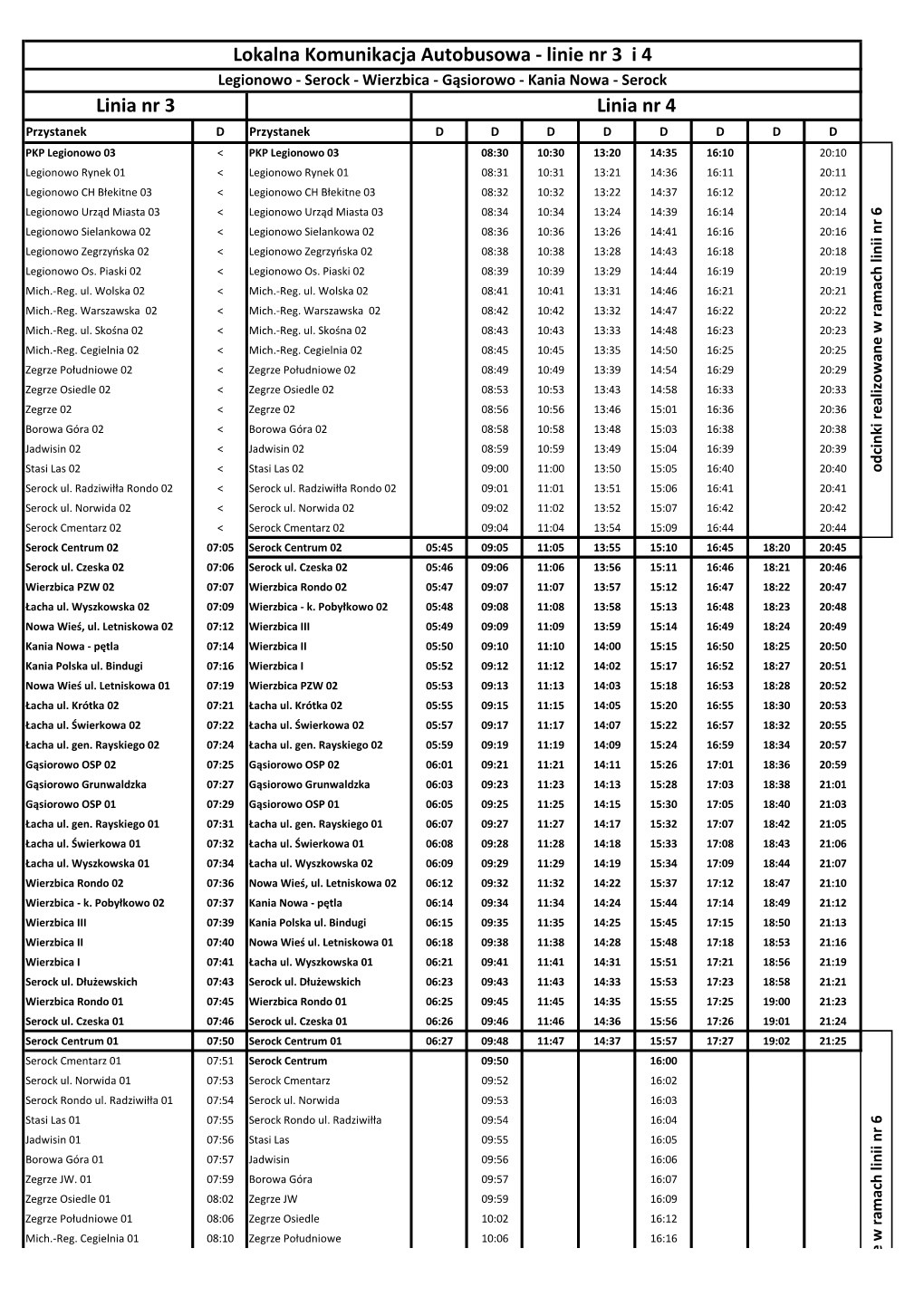 Linia 3 I 4__Serock - Wierzbica - Gasiorowo