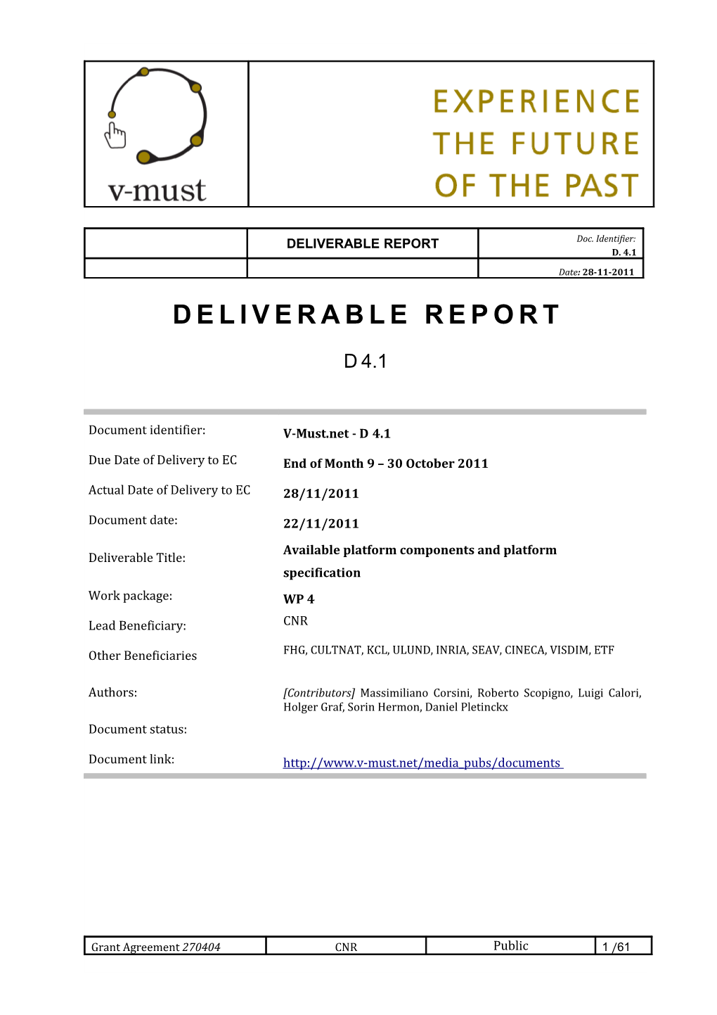 DELIVERABLE REPORT Doc