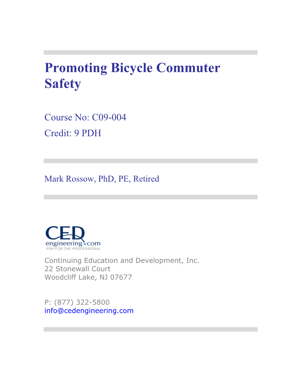 Promoting Bicycle Commuter Safety