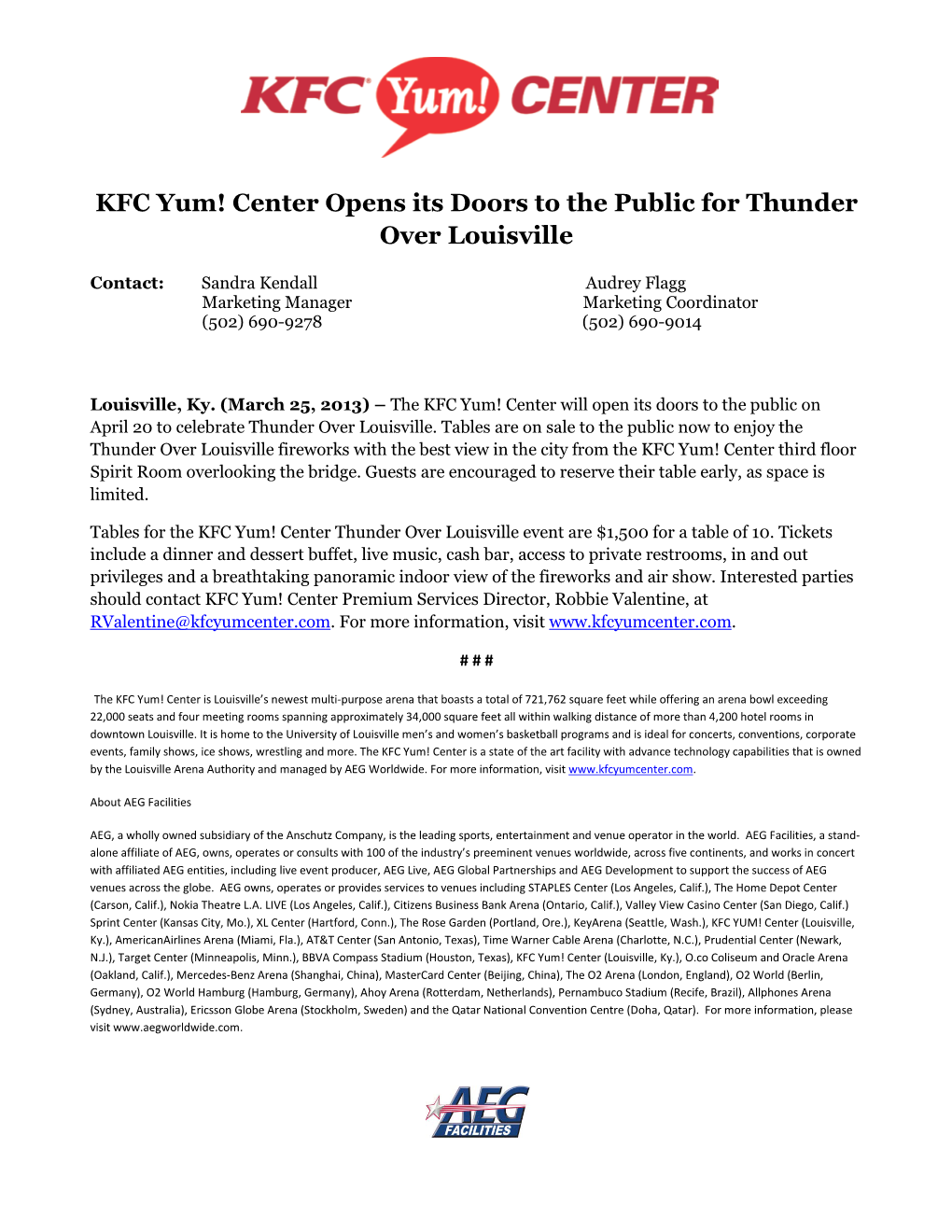 KFC Yum! Center Opens Its Doors to the Public for Thunder Over Louisville