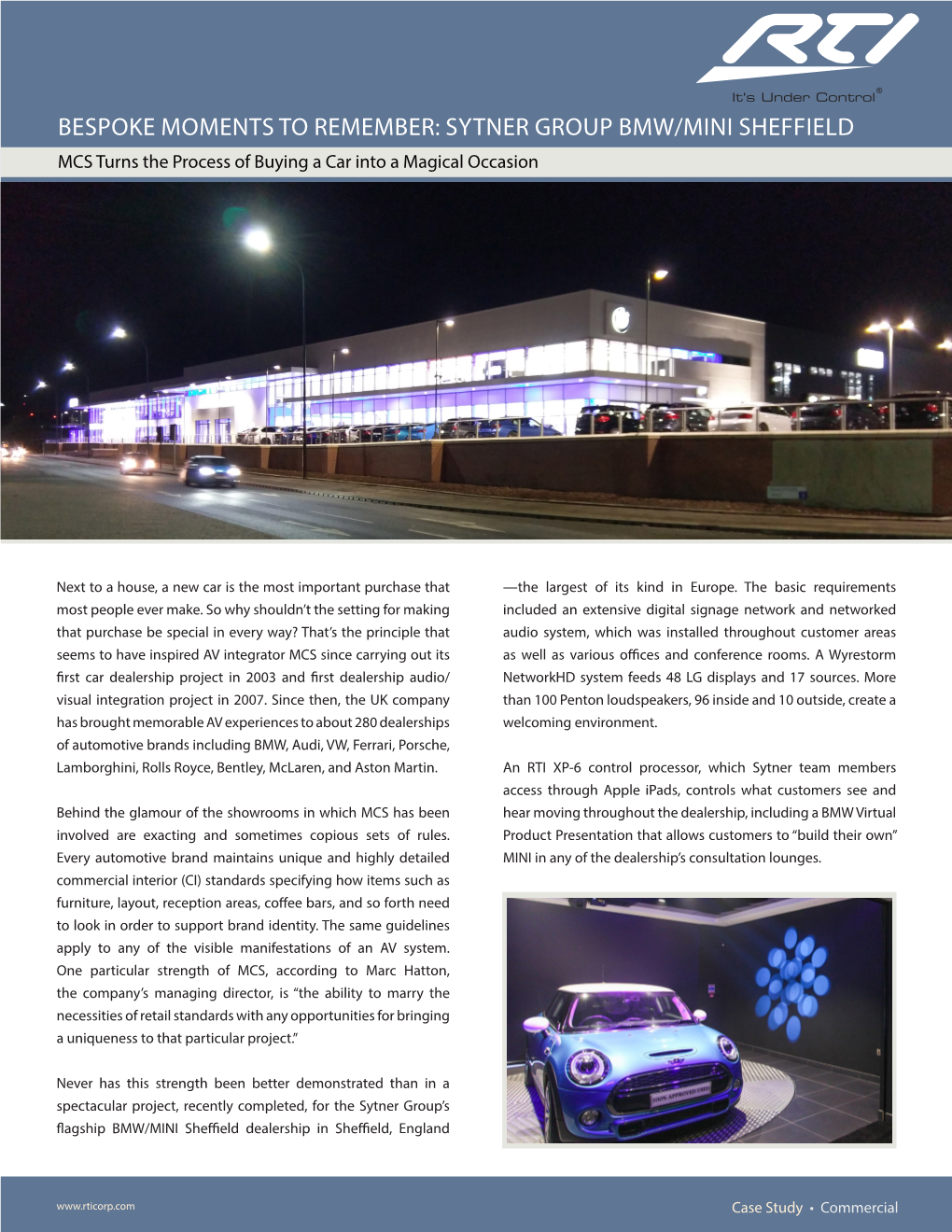 SYTNER GROUP BMW/MINI SHEFFIELD MCS Turns the Process of Buying a Car Into a Magical Occasion
