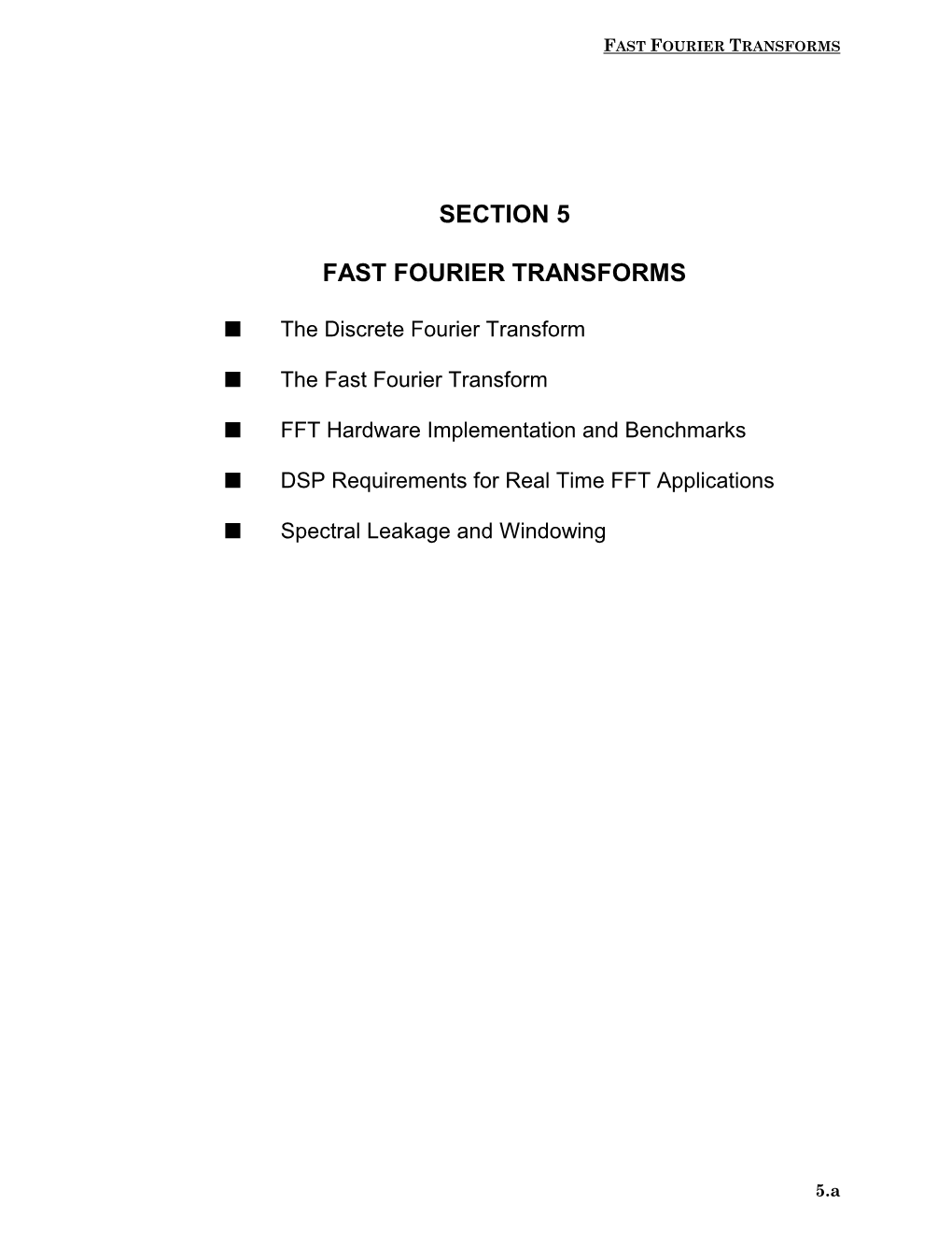 Mixed-Signal and DSP Design Techniques, Fast Fourier Transforms