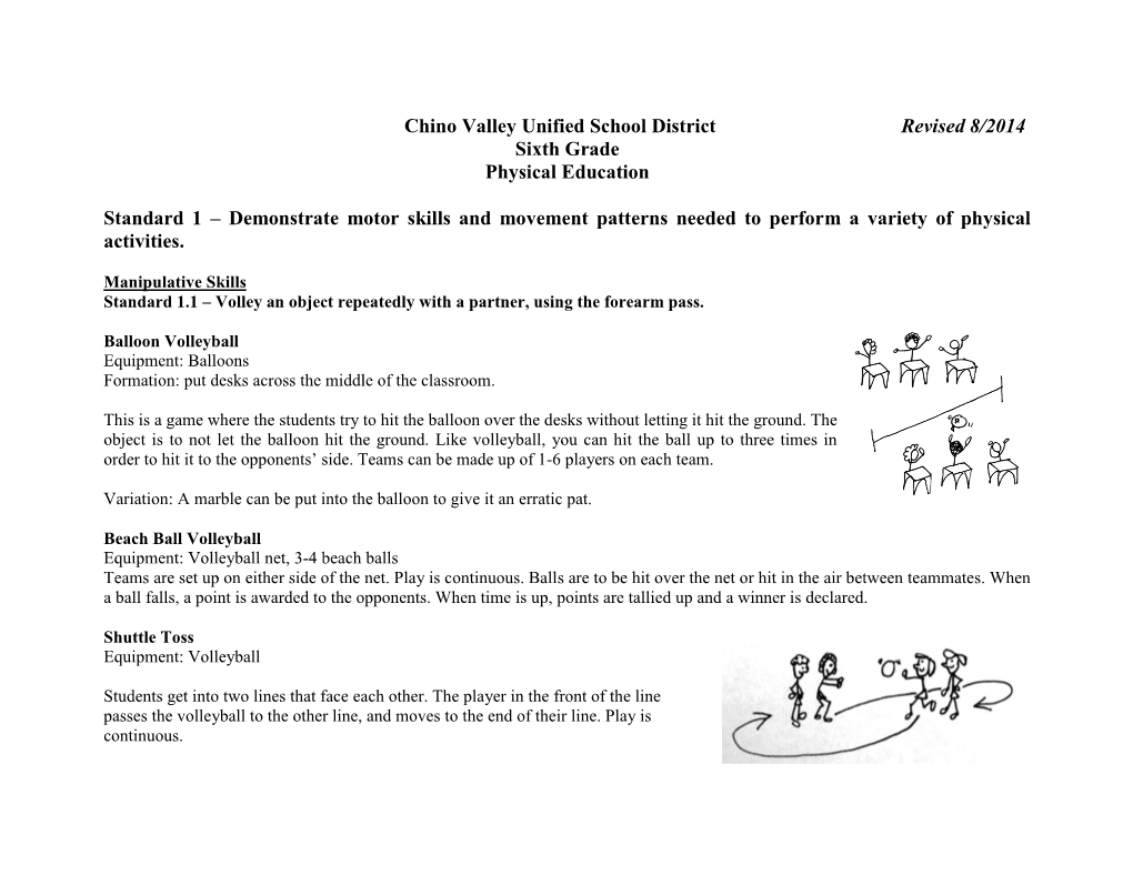 Chino Valley Unified School District Revised 8/2014 Sixth Grade Physical Education