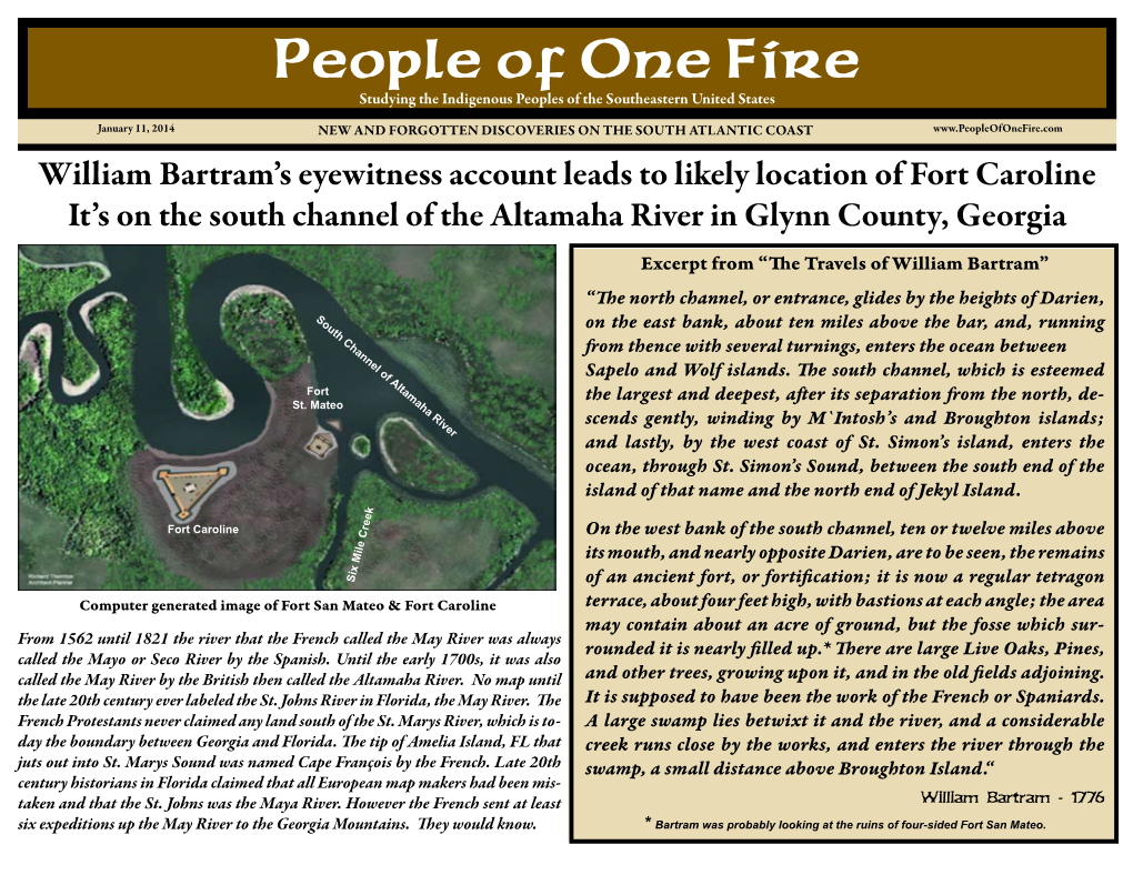 Search for Fort Caroline and Fort San Mateo