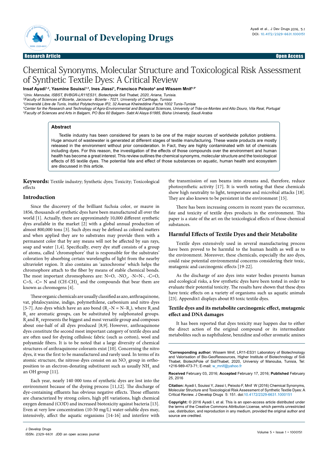 Chemical Synonyms, Molecular Structure and Toxicological Risk Assessment of Synthetic Textile Dyes: a Critical Review