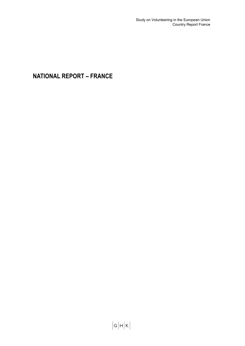 National Report – France