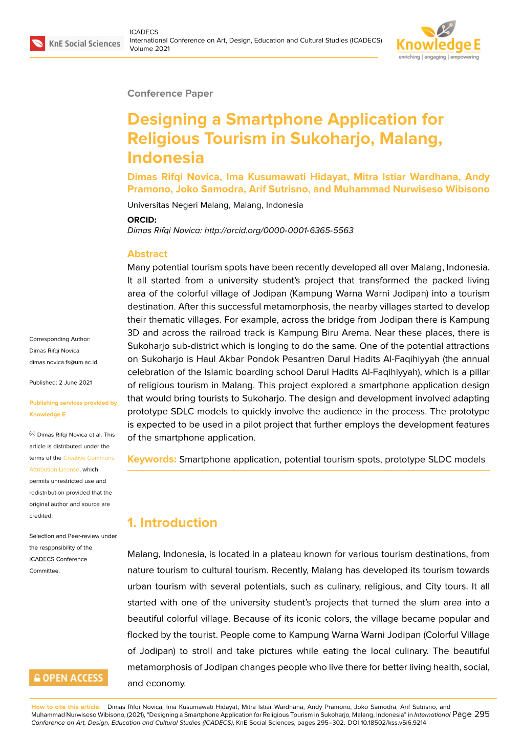 Designing a Smartphone Application for Religious Tourism in Sukoharjo, Malang, Indonesia