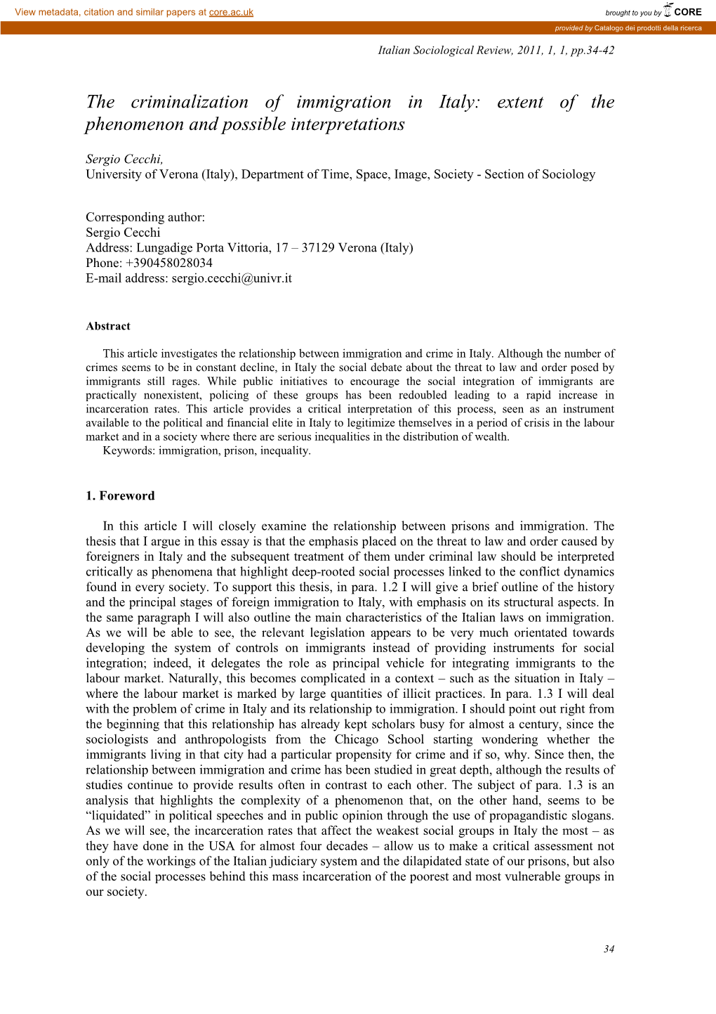 4.The Criminalization of Immigration in Italy