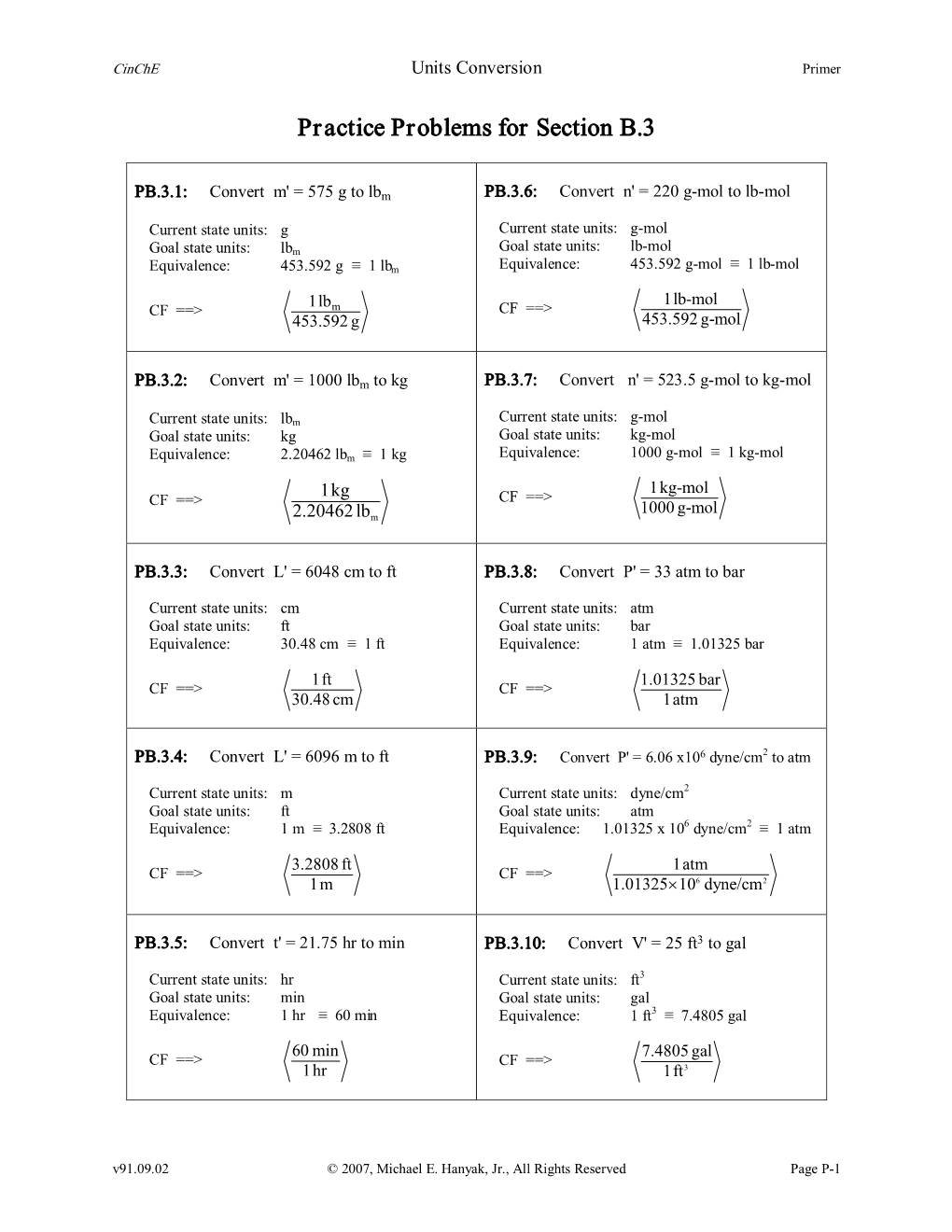 Practice Problems for Section B.3