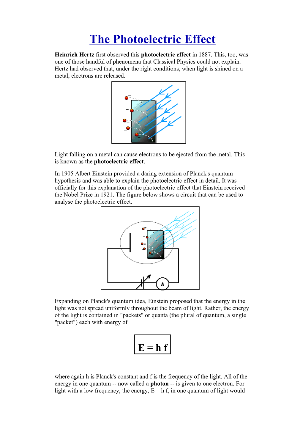 The Photoelectric Effect