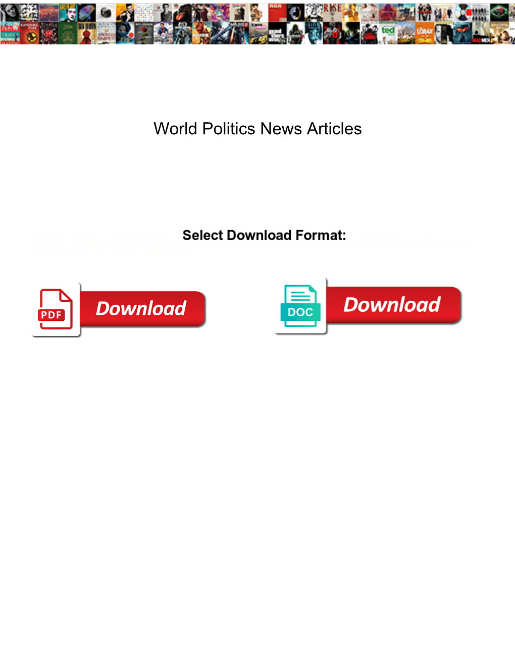 World Politics News Articles