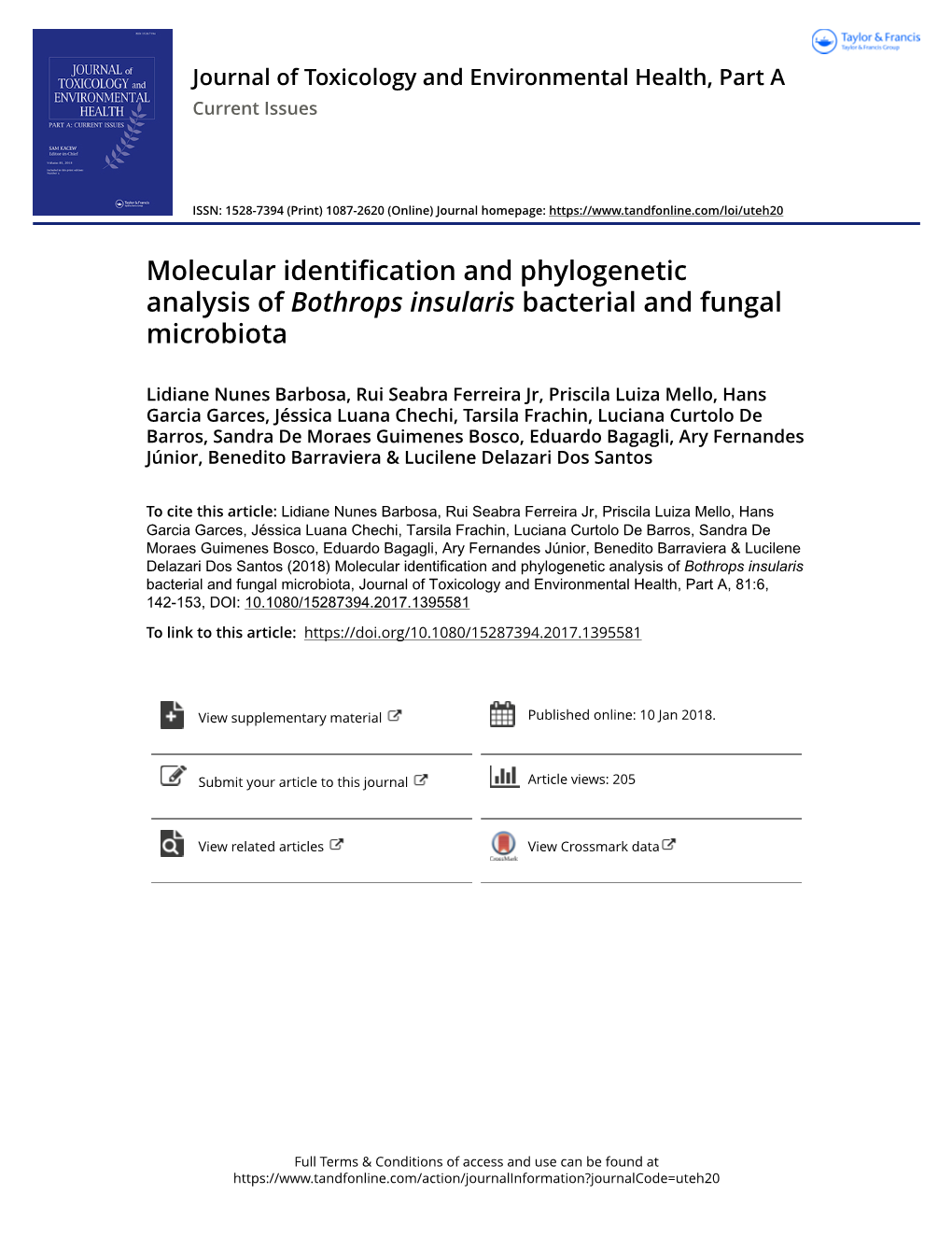 Molecular Identification and Phylogenetic Analysis of Bothrops Insularis Bacterial and Fungal Microbiota