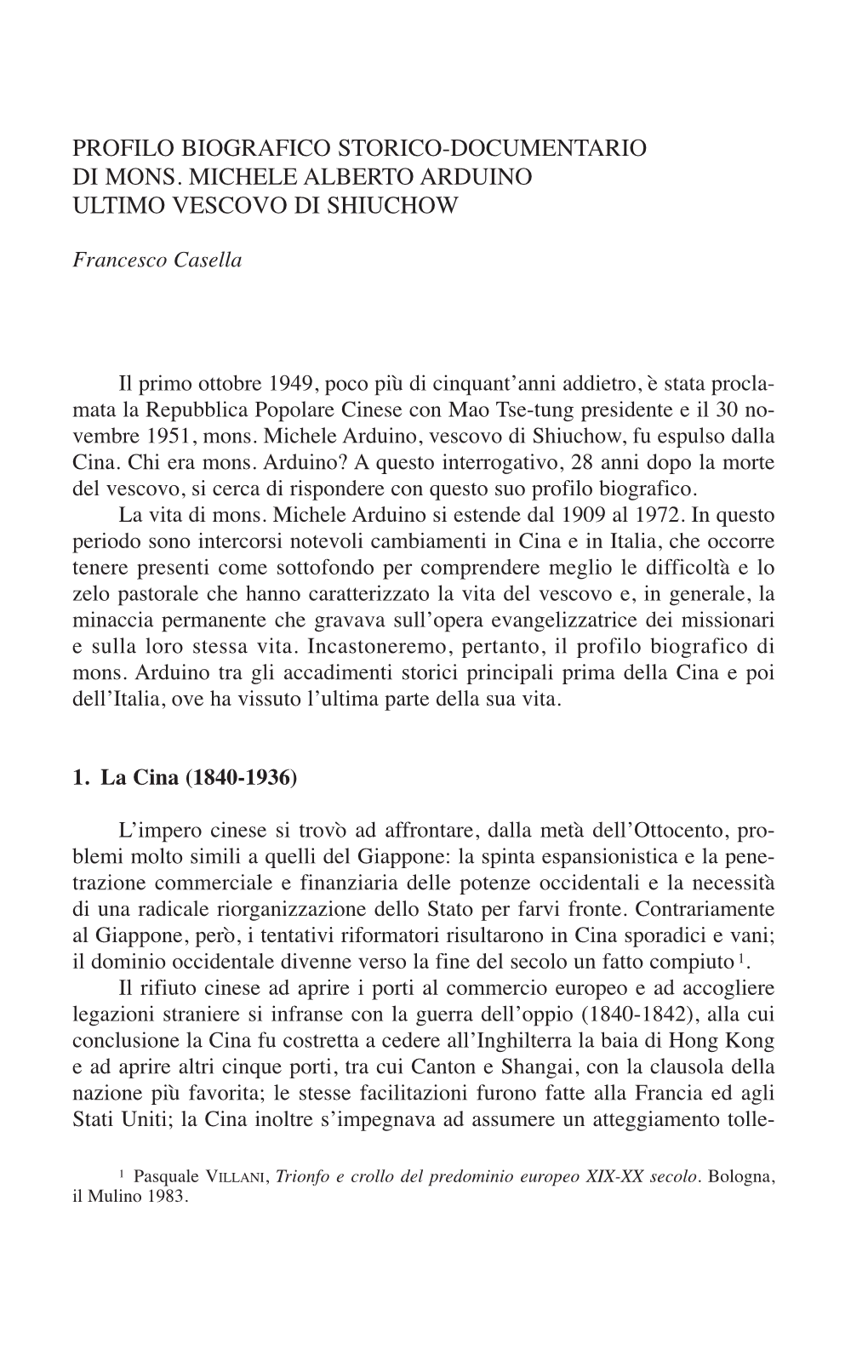 F. Casella, Profilo Biografico Storico-Documentario Di Mons