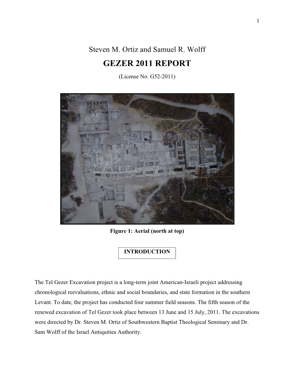 Gezer 2011 Report