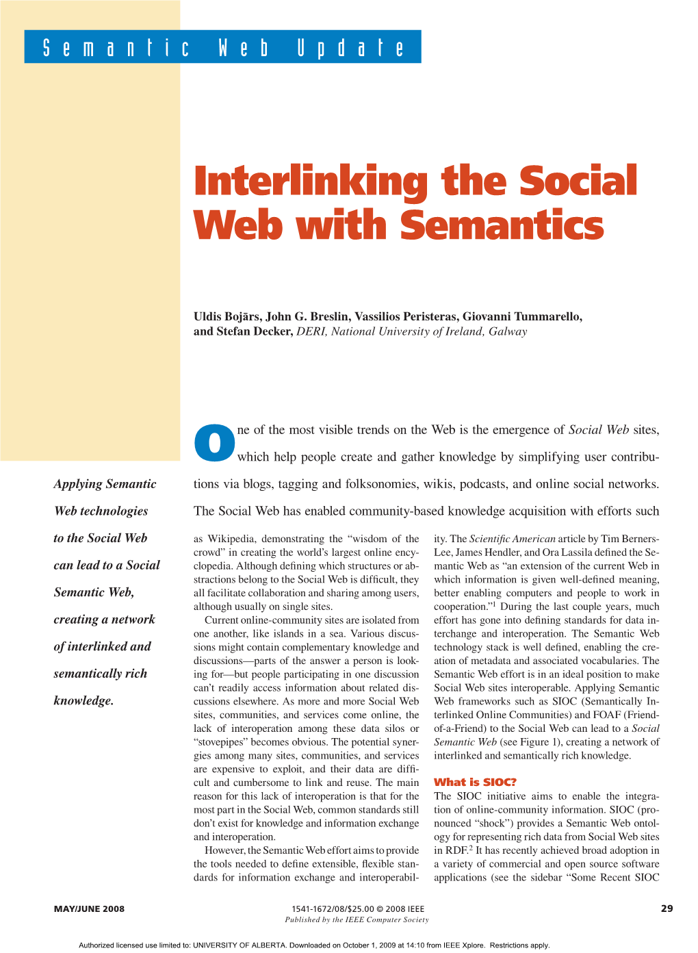 Interlinking the Social Web with Semantics