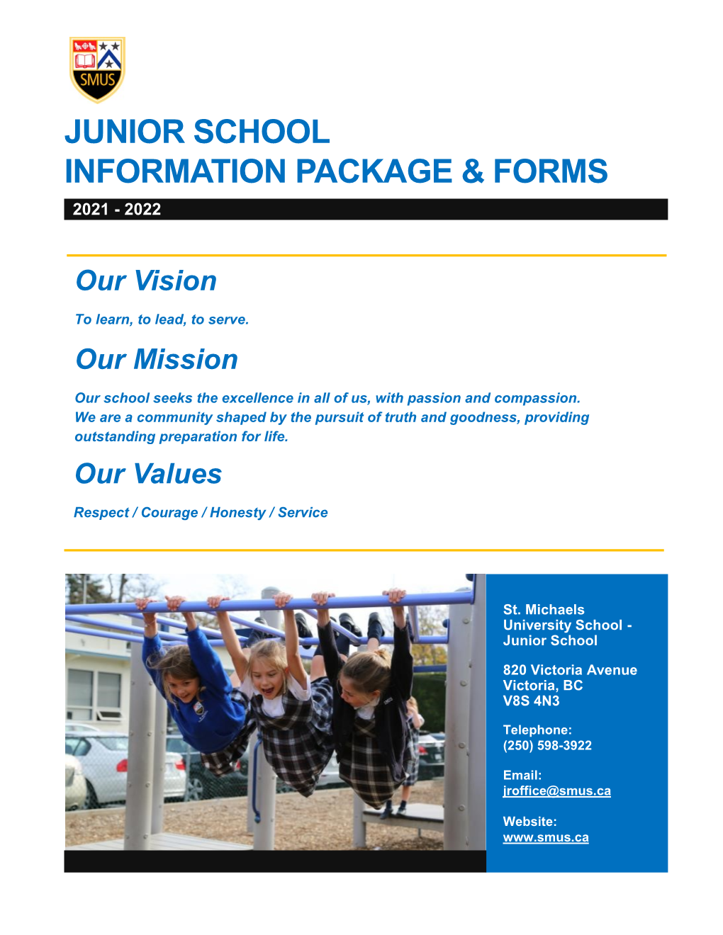 Junior School Information Package & Forms