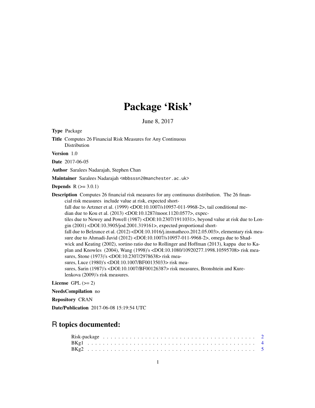 Package 'Risk'