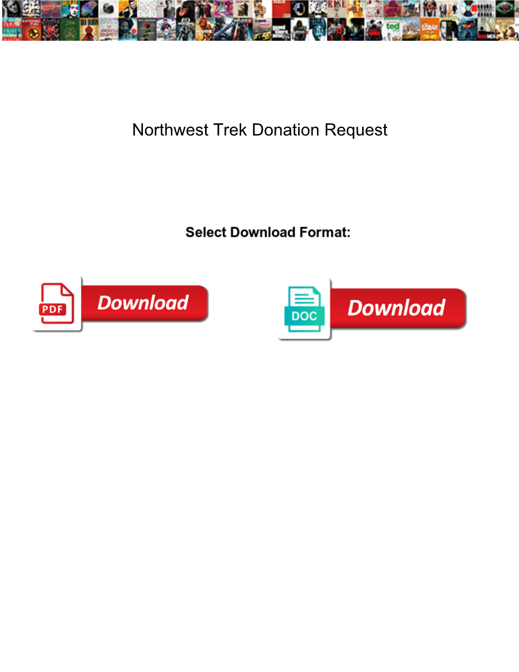 Northwest Trek Donation Request