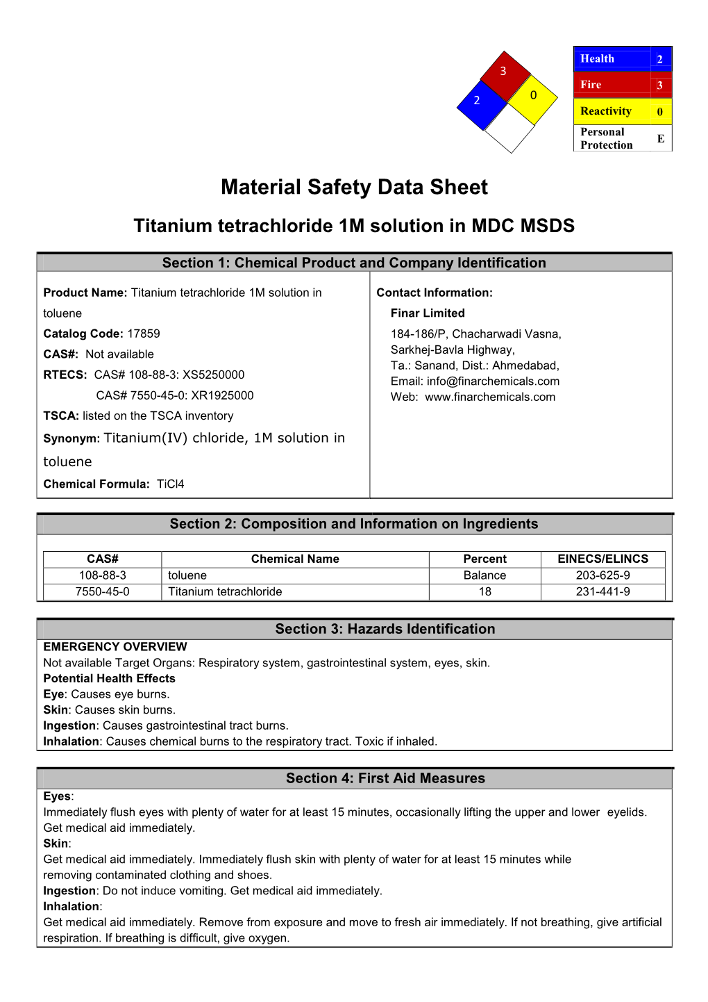 Titanium Tetrachloride 1M Solution in Toluene.Pdf