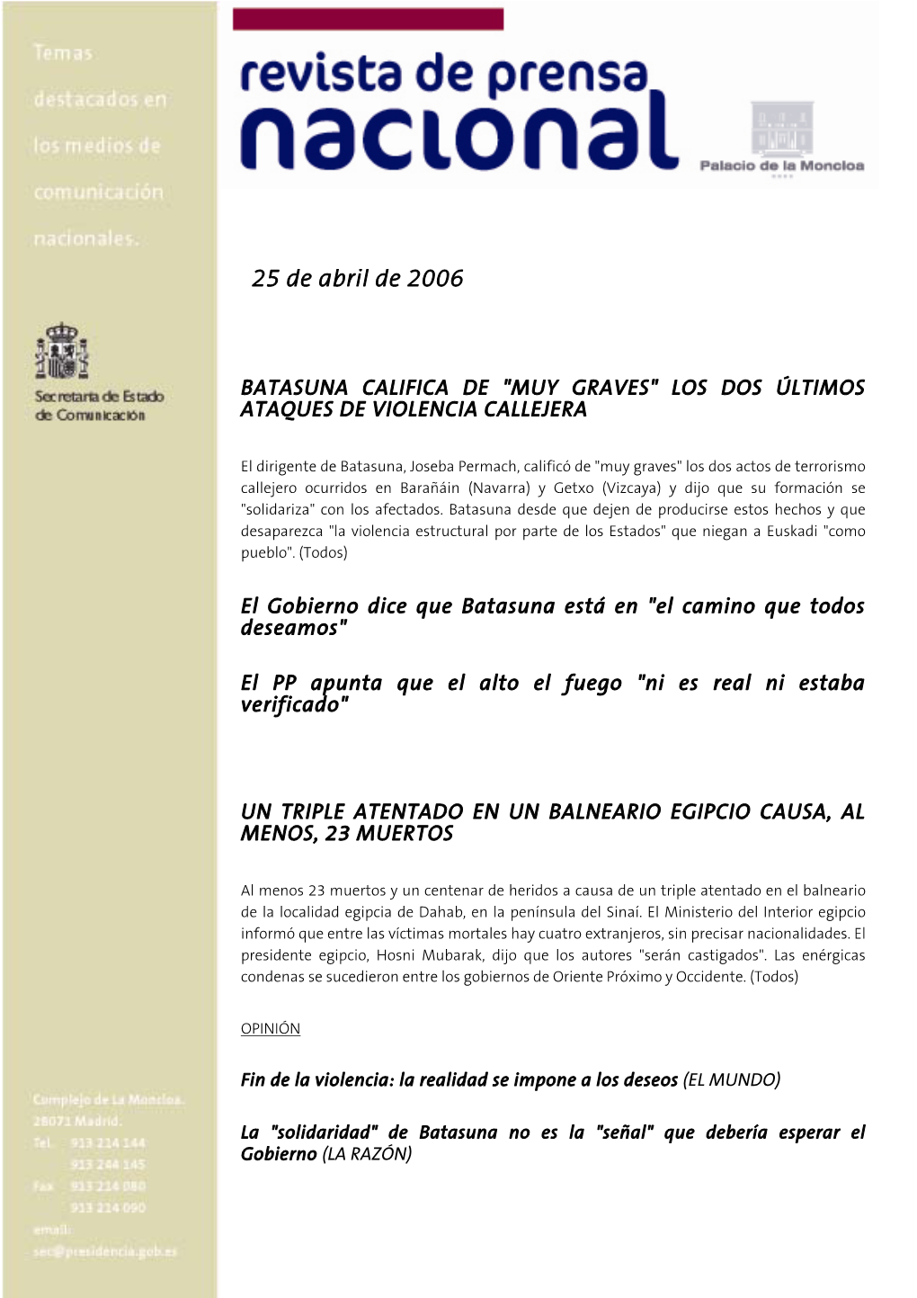 25 De Abril De 2006