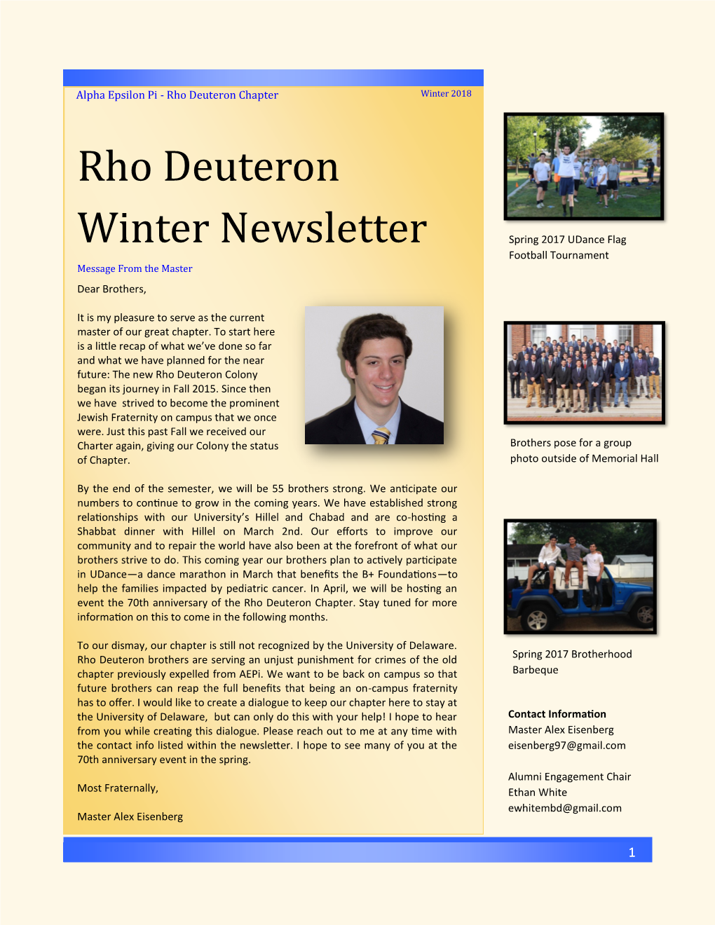 Rho Deuteron Winter Newsletter