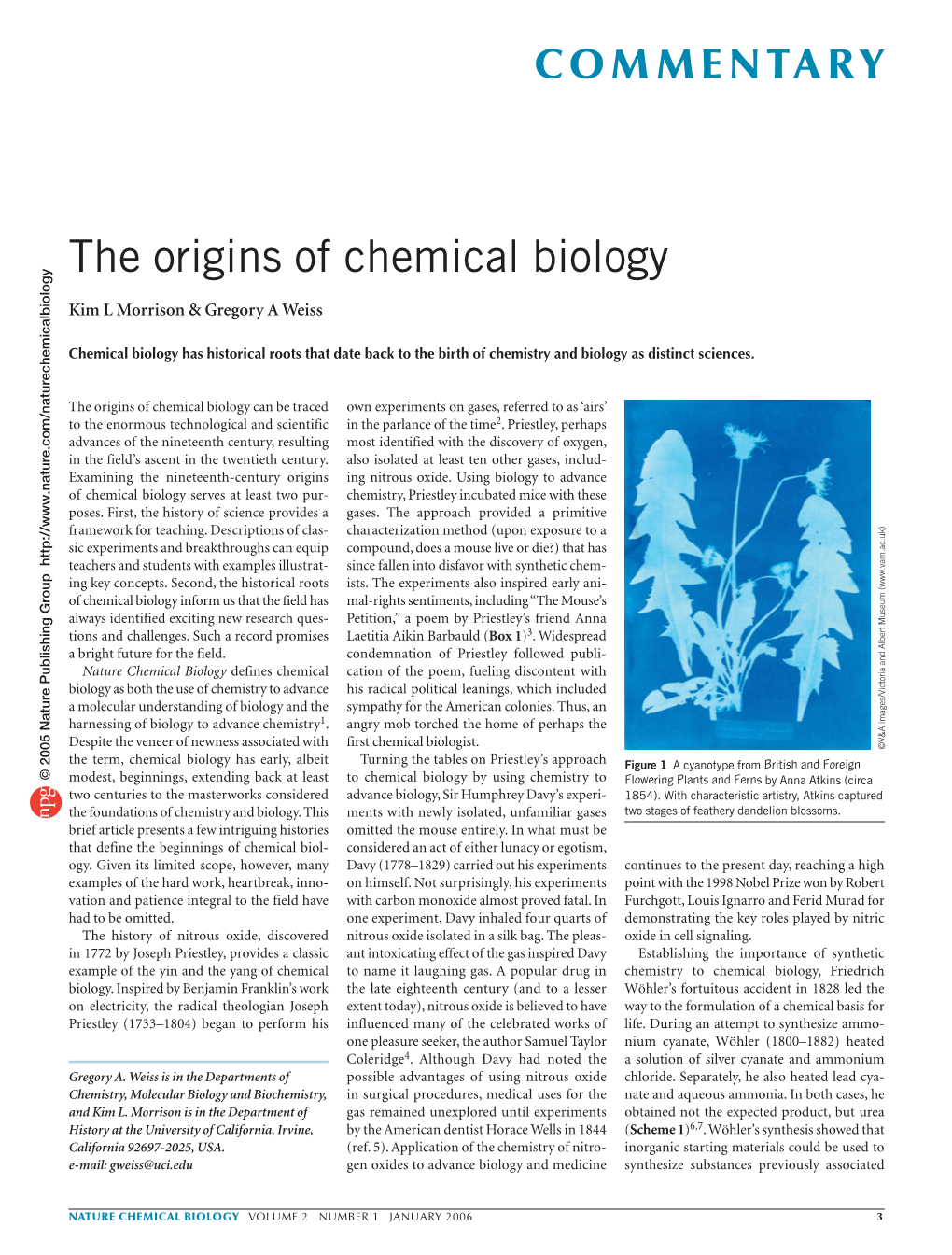 The Origins of Chemical Biology