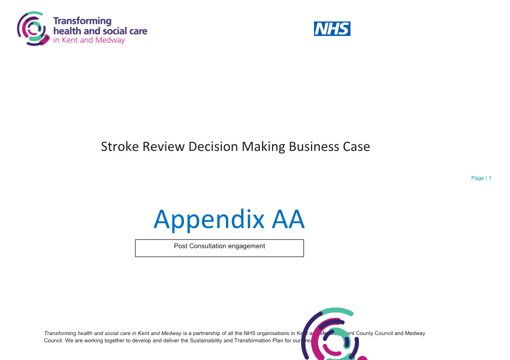 Appendix AA Post Consultation Engagement