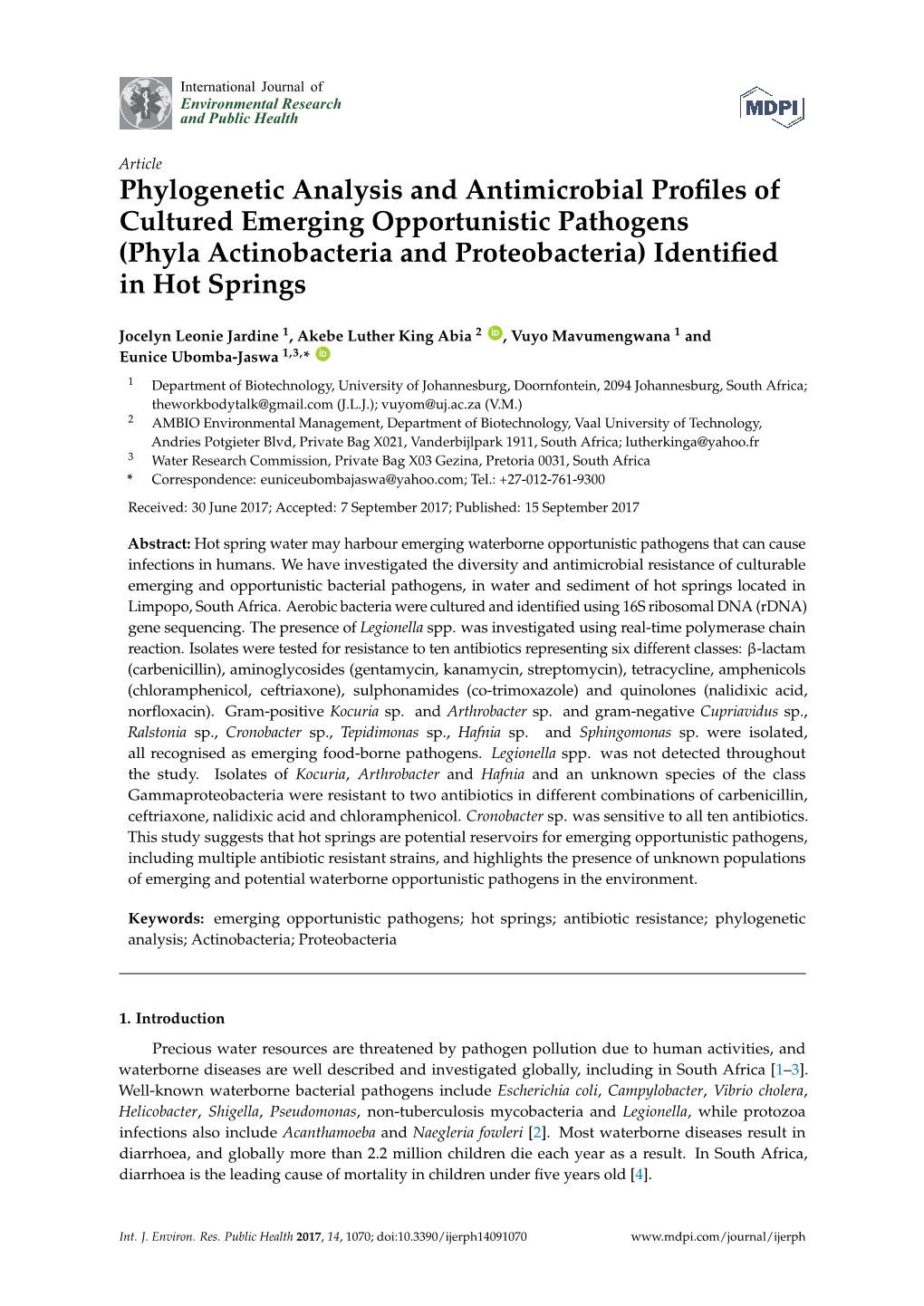 Phylogenetic Analysis and Antimicrobial Profiles of Cultured