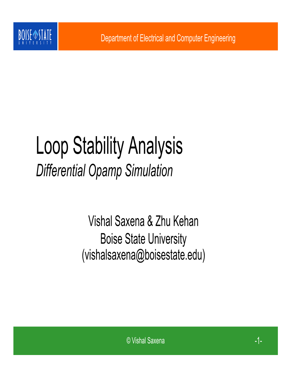 Loop Stability Analysis Differential Opamp Simulation