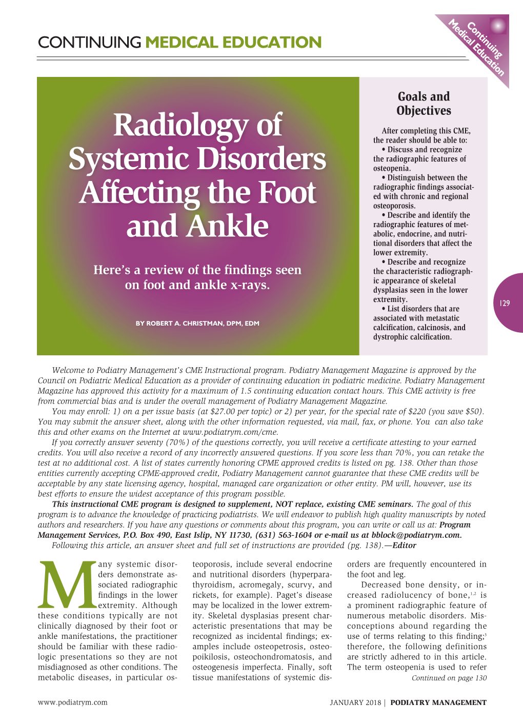 Radiology of Systemic Disorders Affecting the Foot and Ankle (Christman) Circle: 1