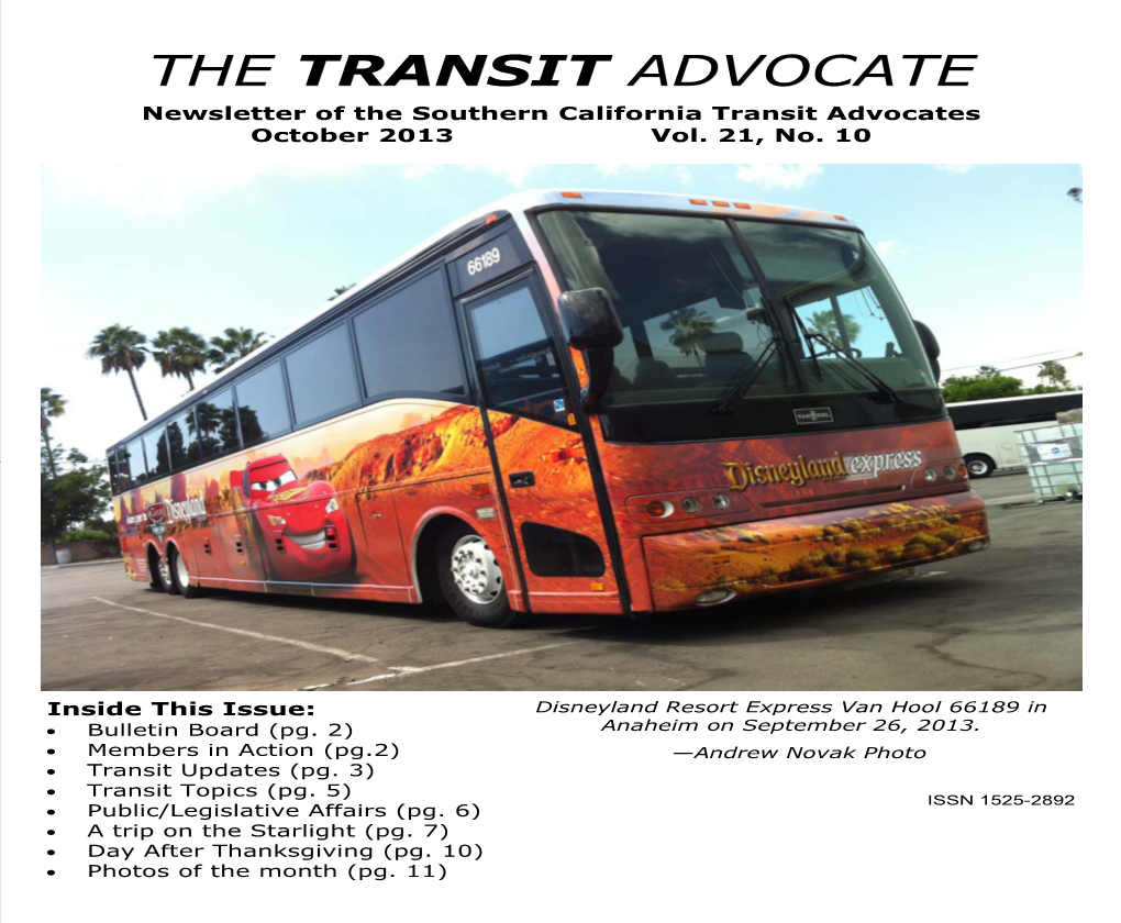 THE TRANSIT ADVOCATE Quarterly Basis