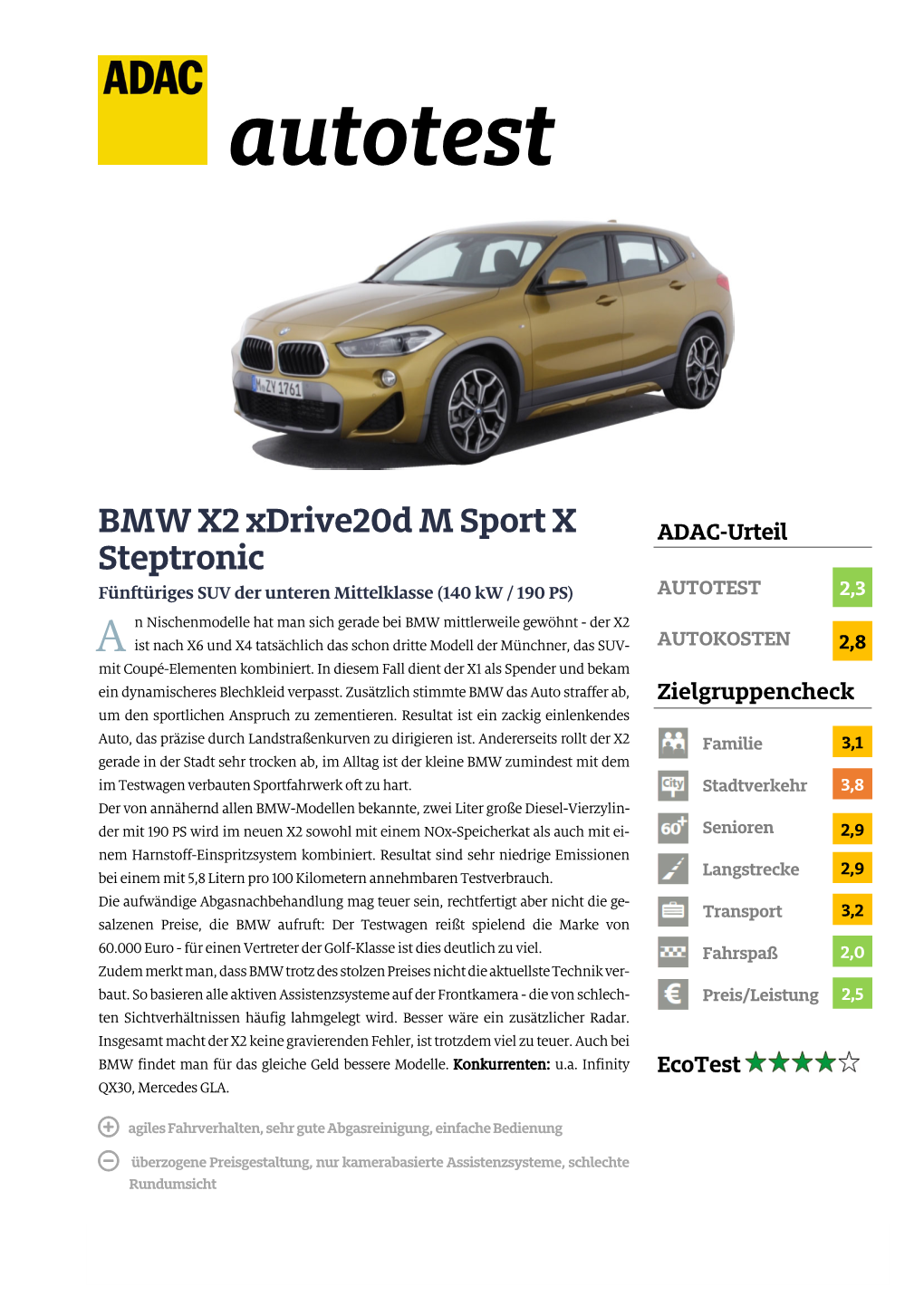 BMW X2 Xdrive20d M Sport X Steptronic
