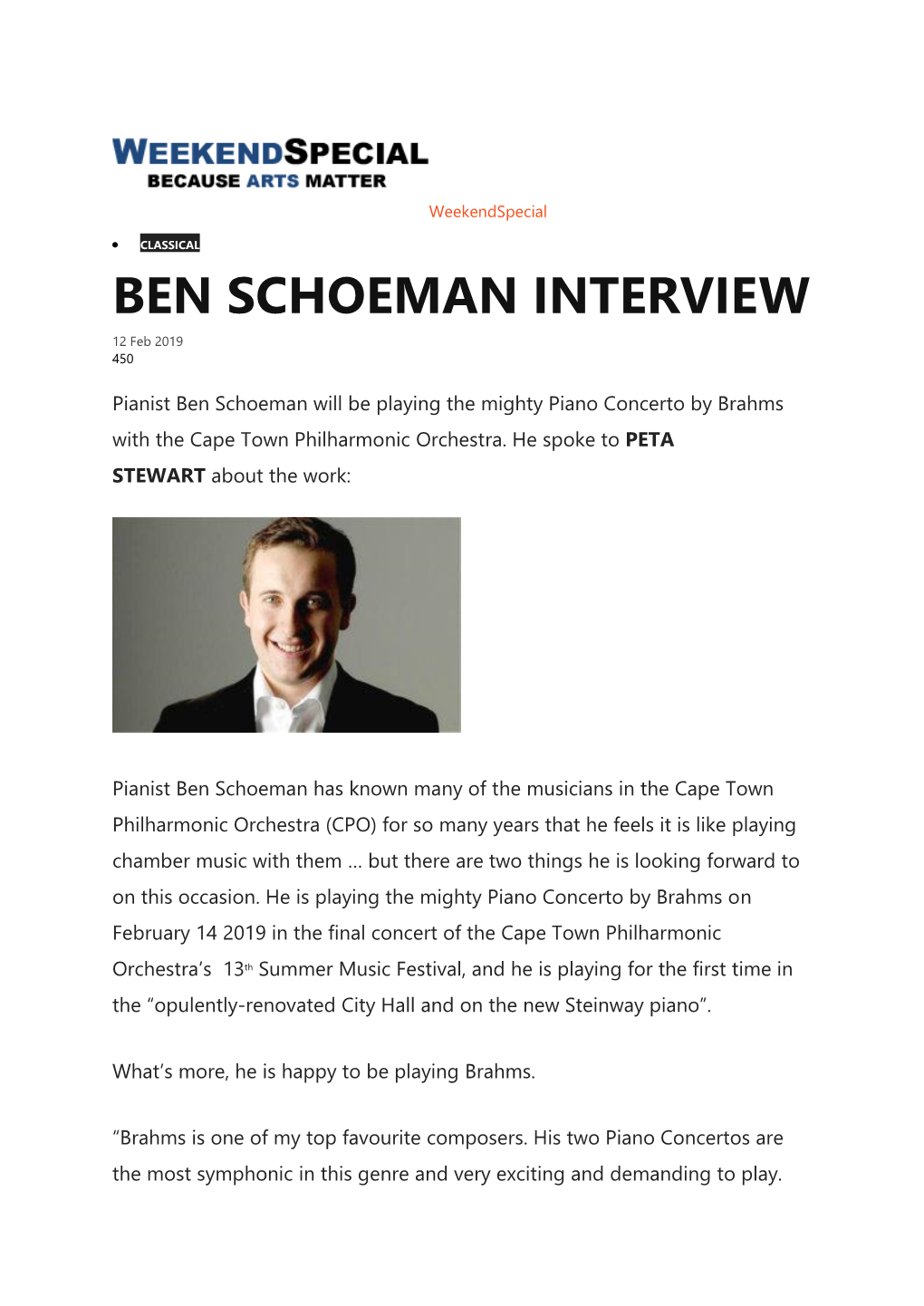 BEN SCHOEMAN INTERVIEW 12 Feb 2019 450