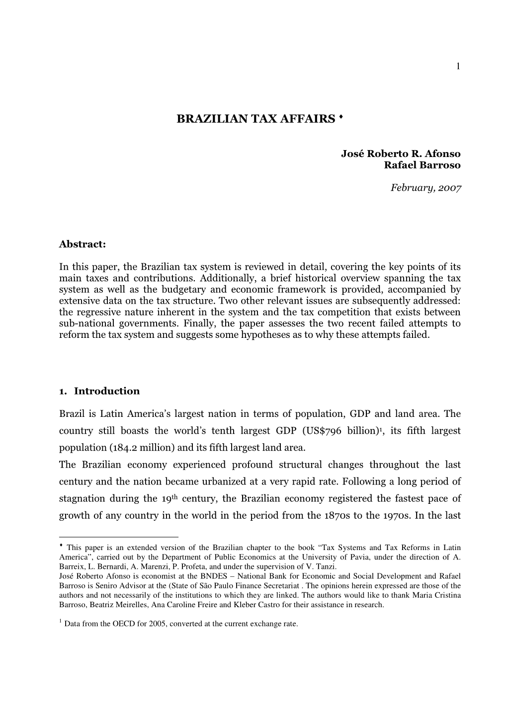 Brazilian Tax Affairs ♦♦