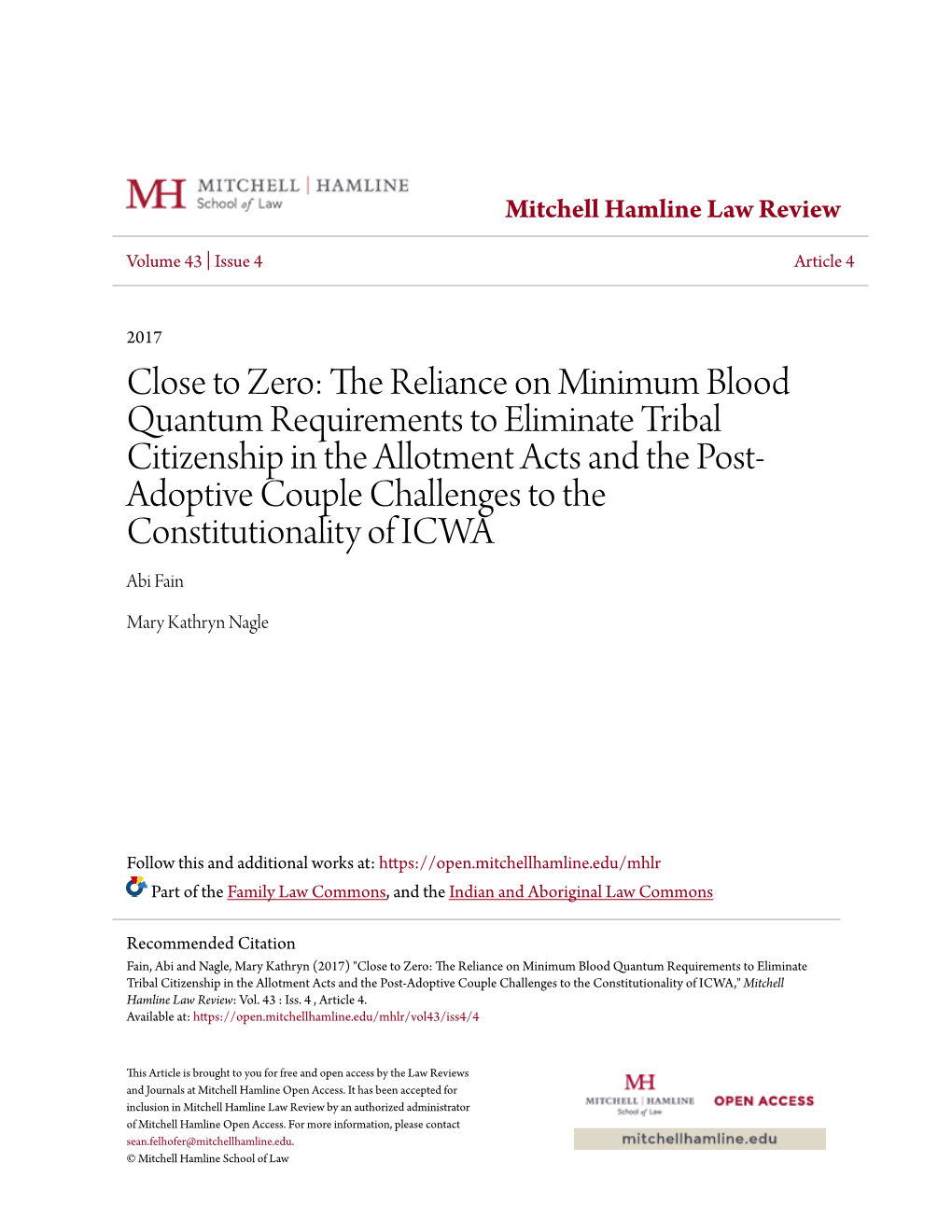 The Reliance on Minimum Blood Quantum Requirements To