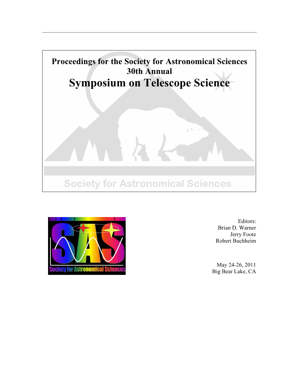 Symposium on Telescope Science