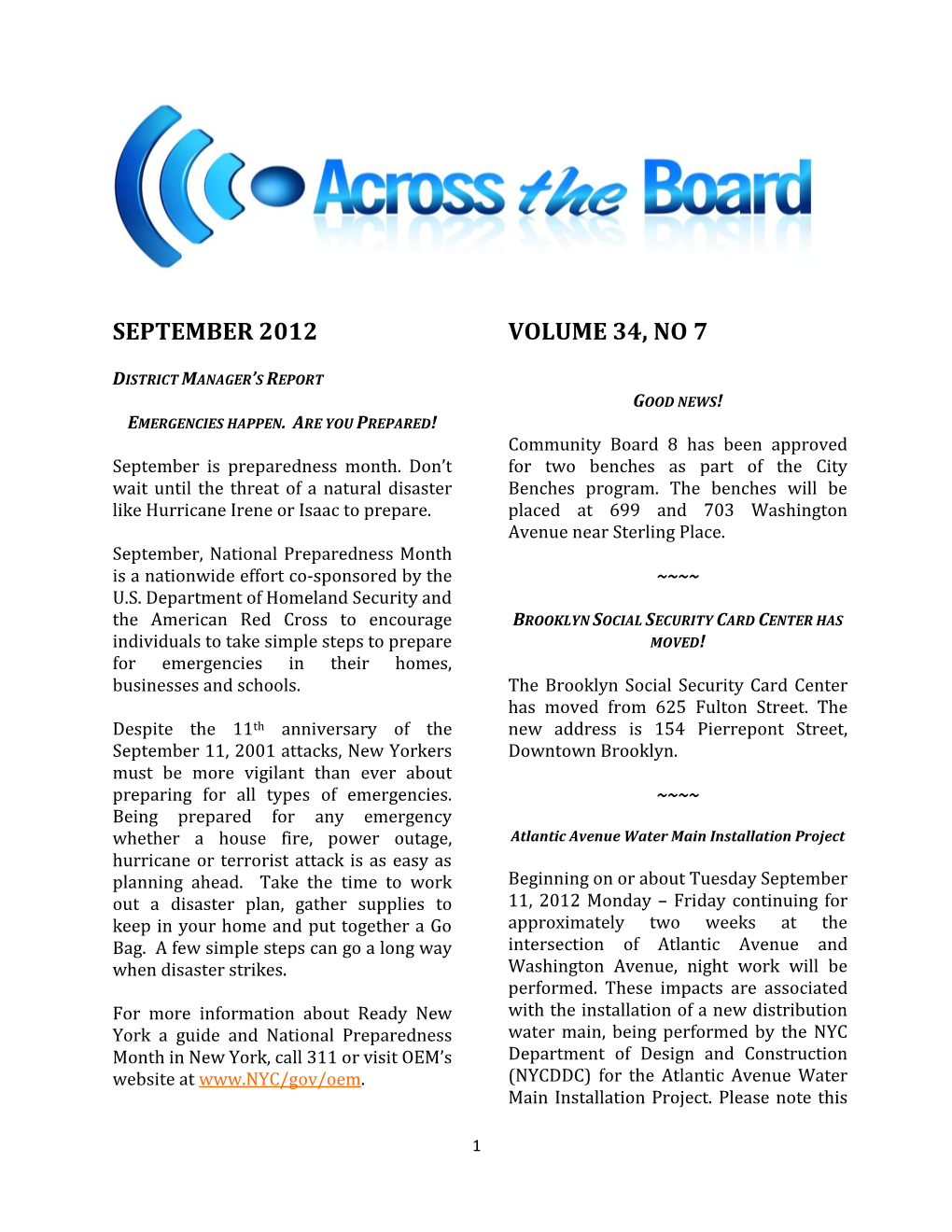 September 2012 Volume 34, No 7