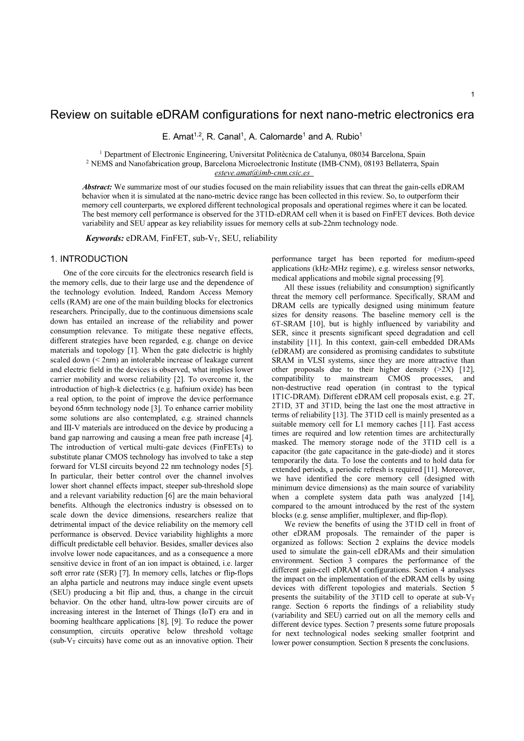 Review on Suitable Edram Configurations for Next Nano-Metric Electronics Era