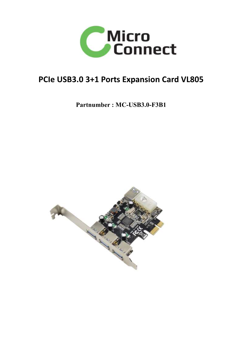 Pcie USB3.0 3+1 Ports Expansion Card VL805